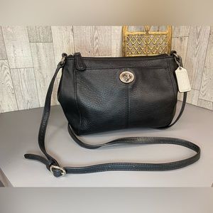 Coach Black Pebble Leather Crossbody